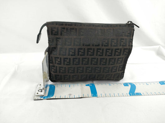 FENDI FENDI Zucchino Pouch 7N0007-019 Brown/Black W18.5cm Pouch