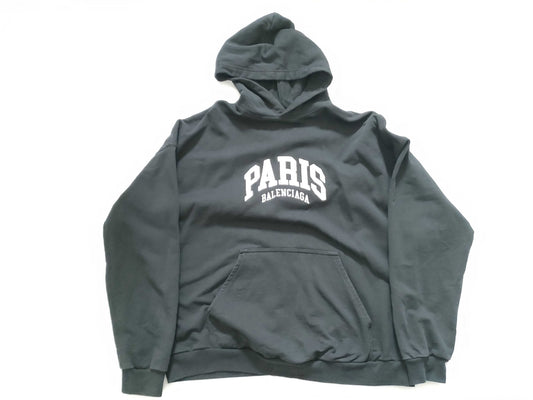 BALENCIAGA Embroidered Logo Hoodie 674986 TLVL8 Black Size L Unisex Other Apparel