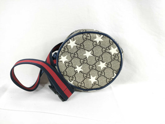 GUCCI GG Supreme GUCCI Children's GG Supreme Star Waist Bag 502330 Beige/Navy W12cm Waist Bag