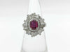 Ruby Diamond 147/167 Engraved Pt900 10.7g Ring