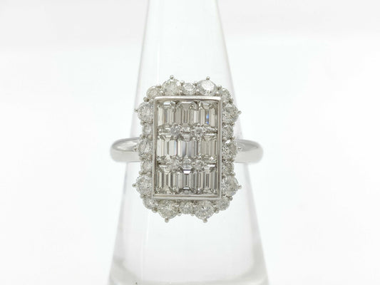 D1.50/1.10ct Pt900 12.3g Ring