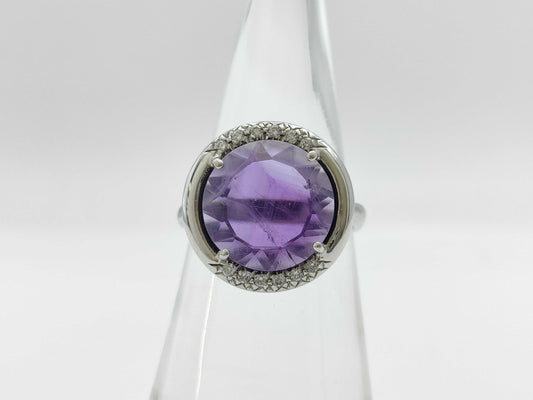 Zokkai Amethyst Diamond 750 5.2g Ring