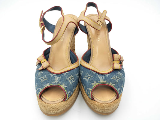 LOUIS VUITTON LOUIS VUITTON Monogram Denim Sandals 36