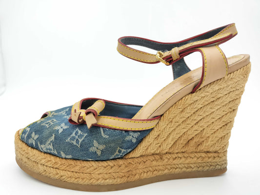 LOUIS VUITTON LOUIS VUITTON Monogram Denim Sandals 36