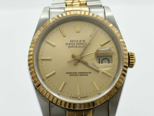 ROLEX 16233 R908949 Champagne Dial Men's Watch