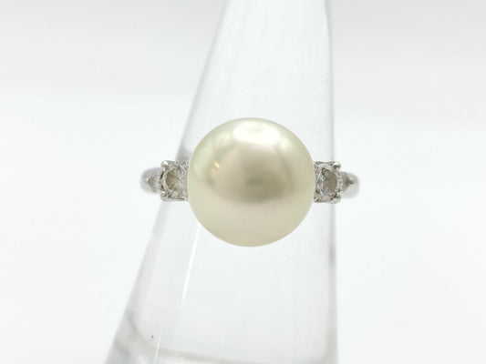 Pearl Diameter Approx. 11.4mm D0.37ct Pt900 8.4g Ring