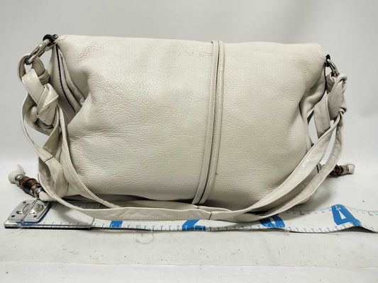 GUCCI Bamboo Leather Double Pocket Shoulder Bag Messenger Bag White 232938 Shoulder Bag