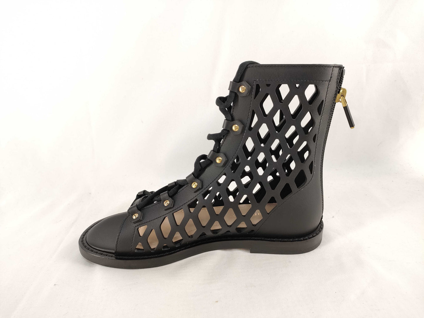 Dior D-Trap Mesh Leather Sandals Boots Lace-Up 35 1/2 Other Shoes