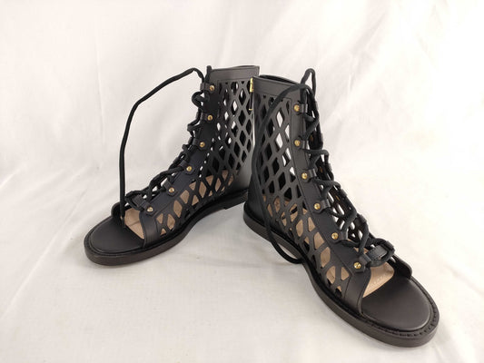Dior D-Trap Mesh Leather Sandals Boots Lace-Up 35 1/2 Other Shoes