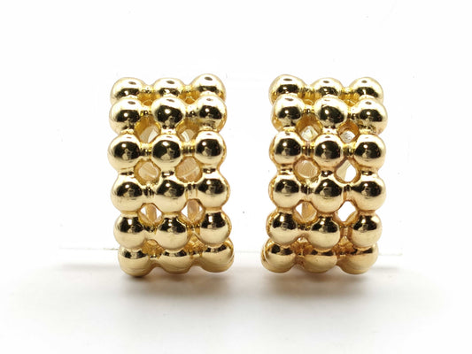 Dior Dior Earrings 19g Hoop Round Dot Christian Dior Earrings
