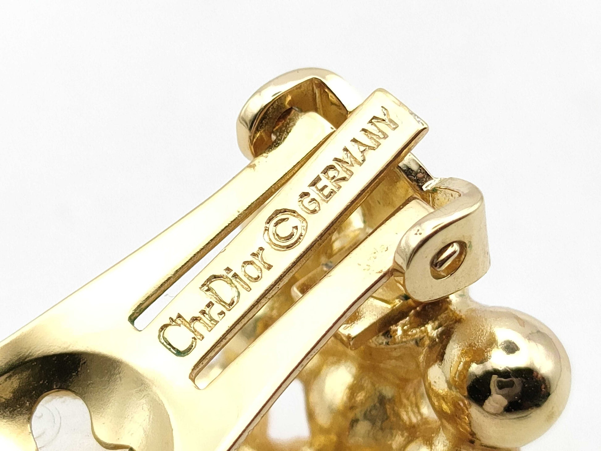 Dior Dior Earrings 19g Hoop Round Dot Christian Dior Earrings
