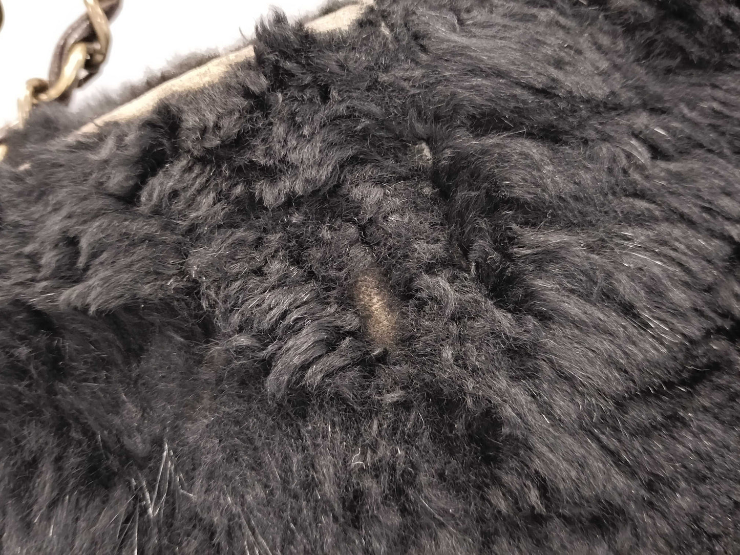 CHANEL fur shoulder bag