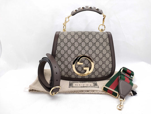 GUCCI GG Supreme Gucci Shoulder Bag GG Supreme Blondie 721172 PVCx Leather Leather Pouch