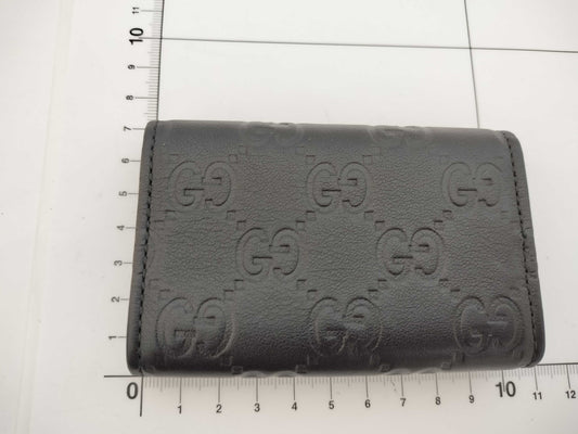 GUCCI Guccissima 6-Key Case, Black, 138093, Key Case/Key Holder