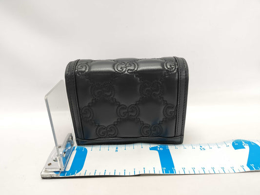 GUCCI GG Matelasse 2-Way Shoulder Bag, Black Leather, 723777