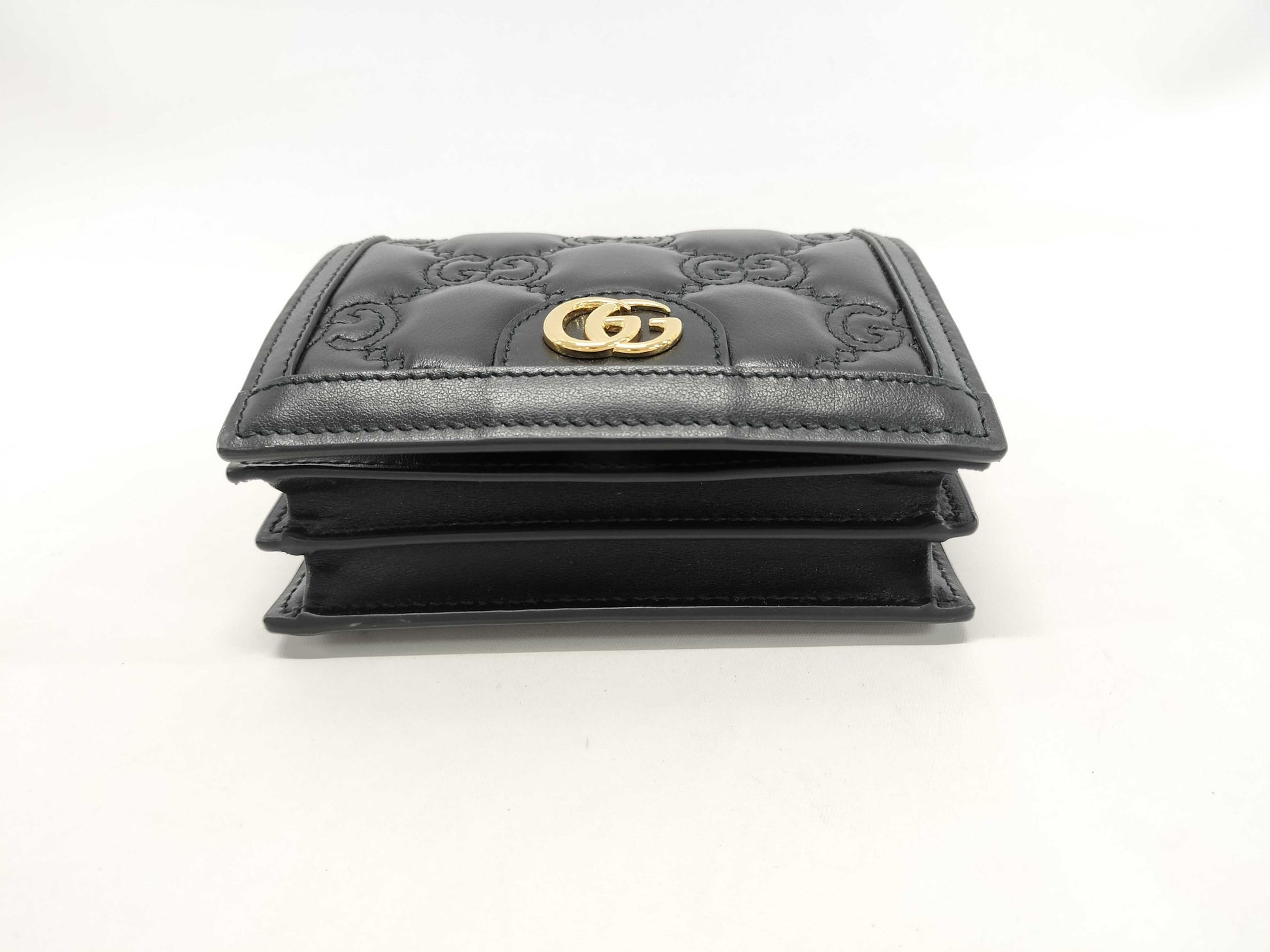 GUCCI GG Matelasse 2-Way Shoulder Bag, Black Leather, 723777