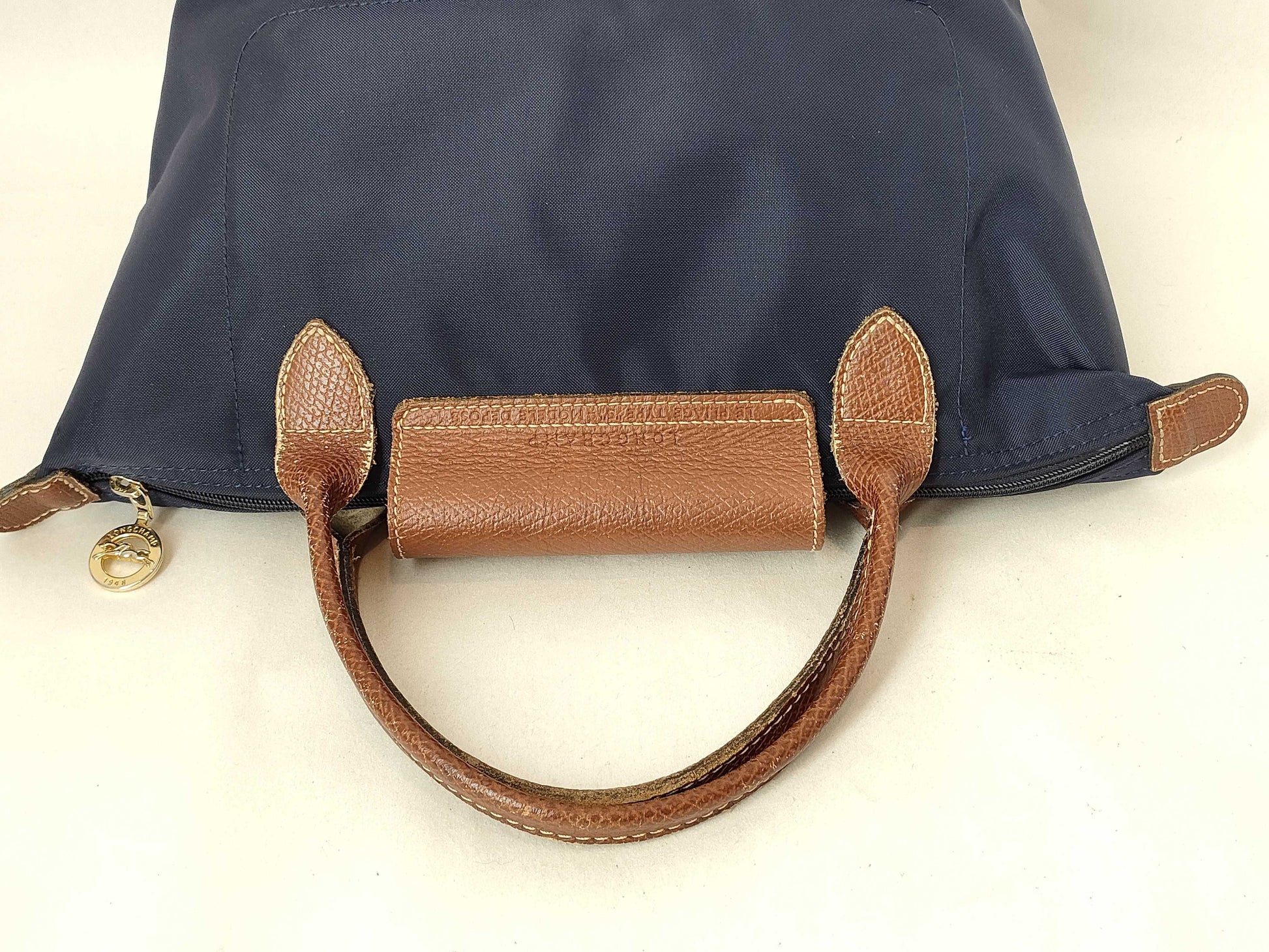 LONG CHAMP Nylon Handbag Navy Handbag