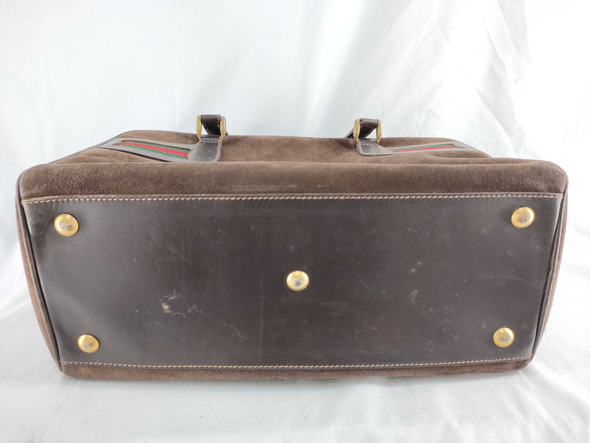 GUCCI Suede Boston Bag Sherry Line Boston Bag