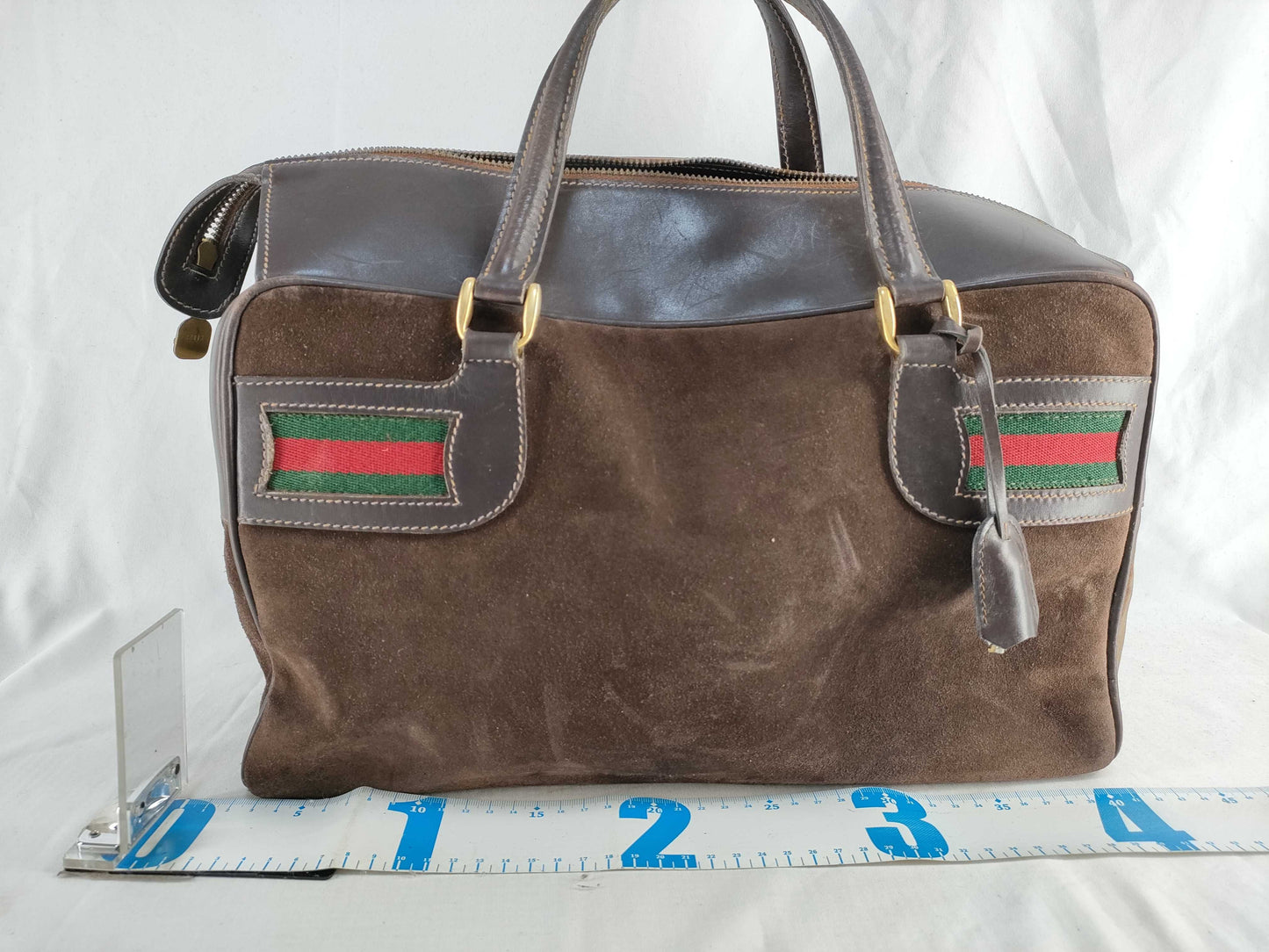 GUCCI Suede Boston Bag Sherry Line Boston Bag