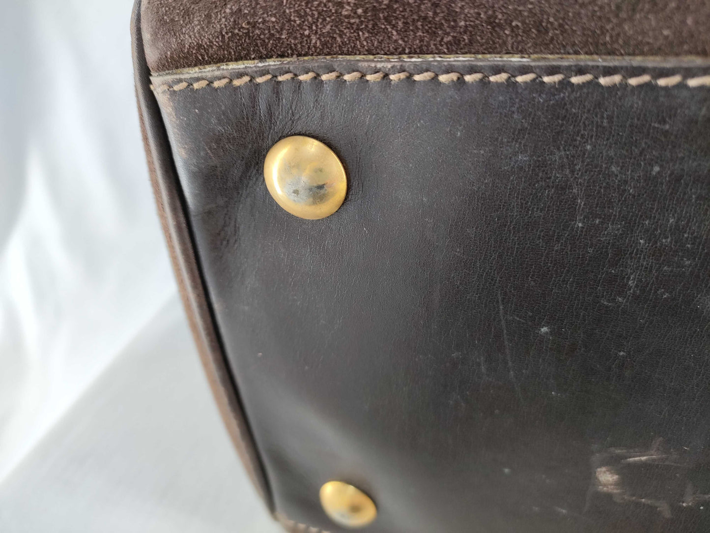 GUCCI Suede Boston Bag Sherry Line Boston Bag