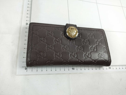 GUCCI Guccissima Gucci Shima Leather Long Wallet Brown Wallet