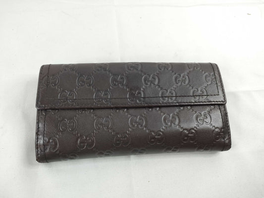 GUCCI Gucci Shima Gucci Shima Leather Long Wallet Brown Wallet