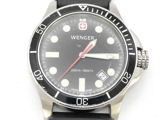 WENGER 7232X/T Quartz Black Dial Immovable Men's Watch