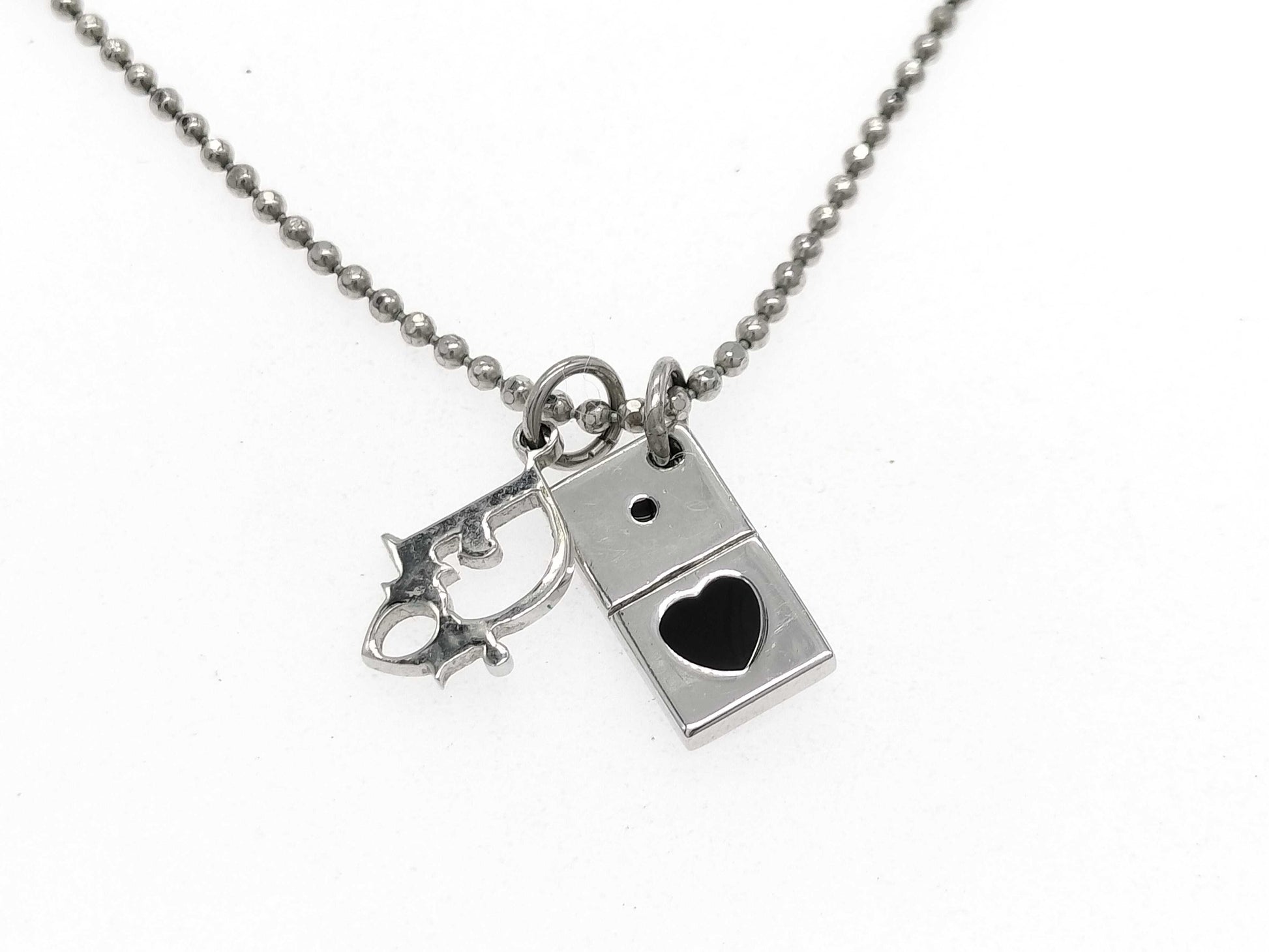Dior Christian Dior Heart Playing Card Necklace Necklace