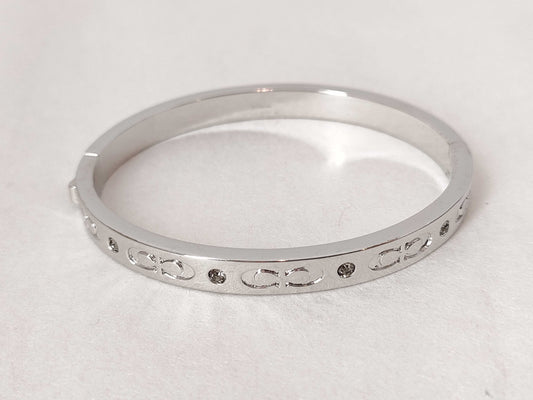 COACH Bangle Bracelet Accessory Logo Stone Silver Bracelet Bangle