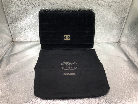 CHANEL Mademoiselle Chain Shoulder Bag with Storage Bag Velor Black Shoulder Bag