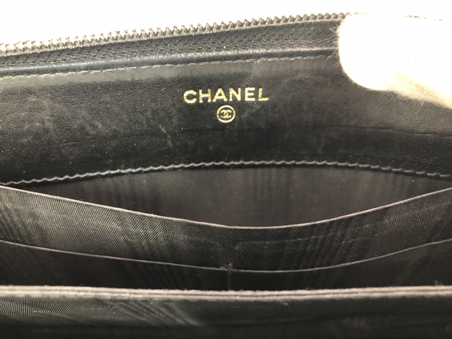 CHANEL Cocomark Round Zipper Long Wallet with Seal 9750708 Caviar Skin Black Wallet