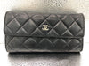 CHANEL Matlasse Flap Long Wallet with Seal 21486586 Lambskin Black Wallet