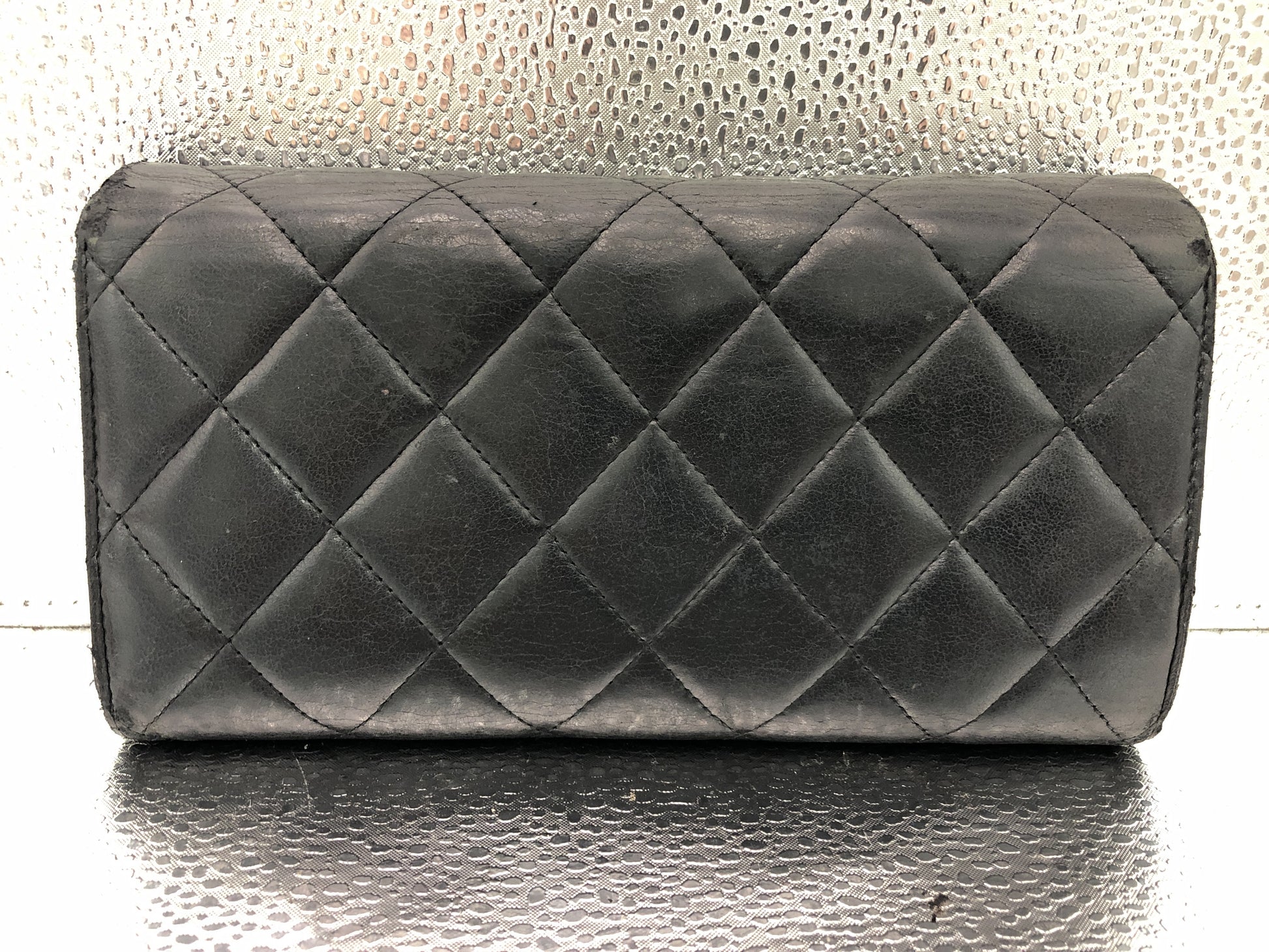CHANEL Matlasse Flap Long Wallet with Seal 21486586 Lambskin Black Wallet