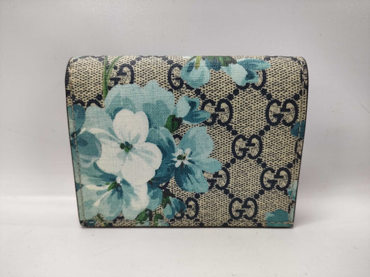 GUCCI Blooms GG Supreme Bifold Mini Wallet