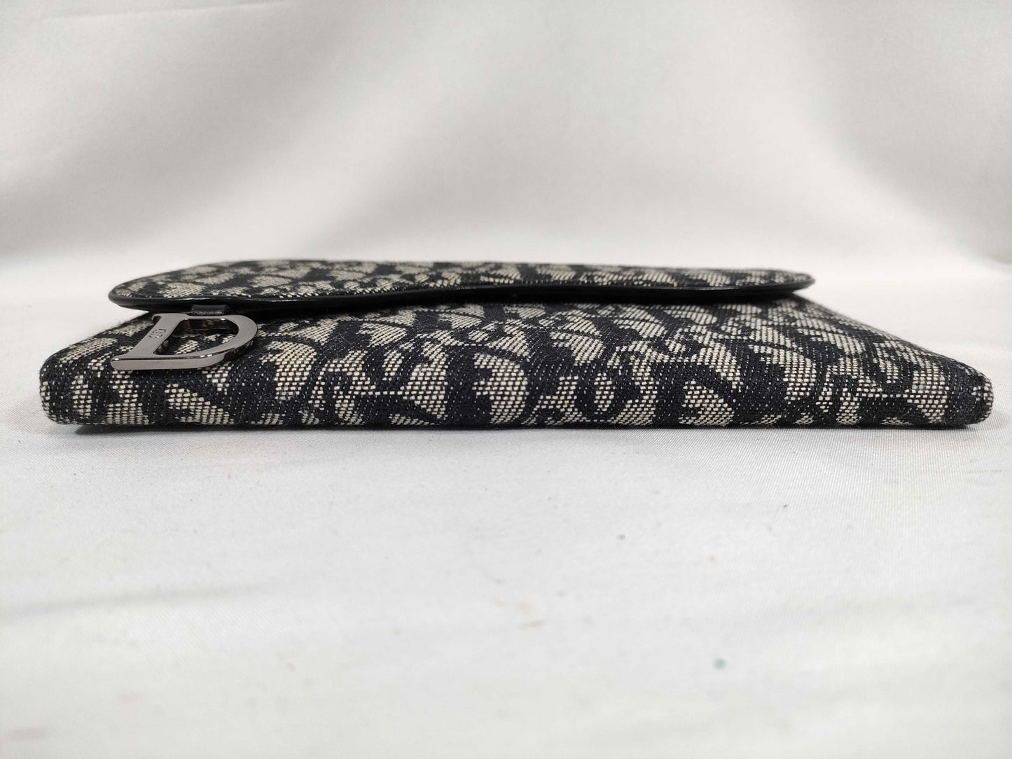 Dior Trotter Christian Dior Trotter Canvas Long Wallet TR-1001 Grey x Black Wallet