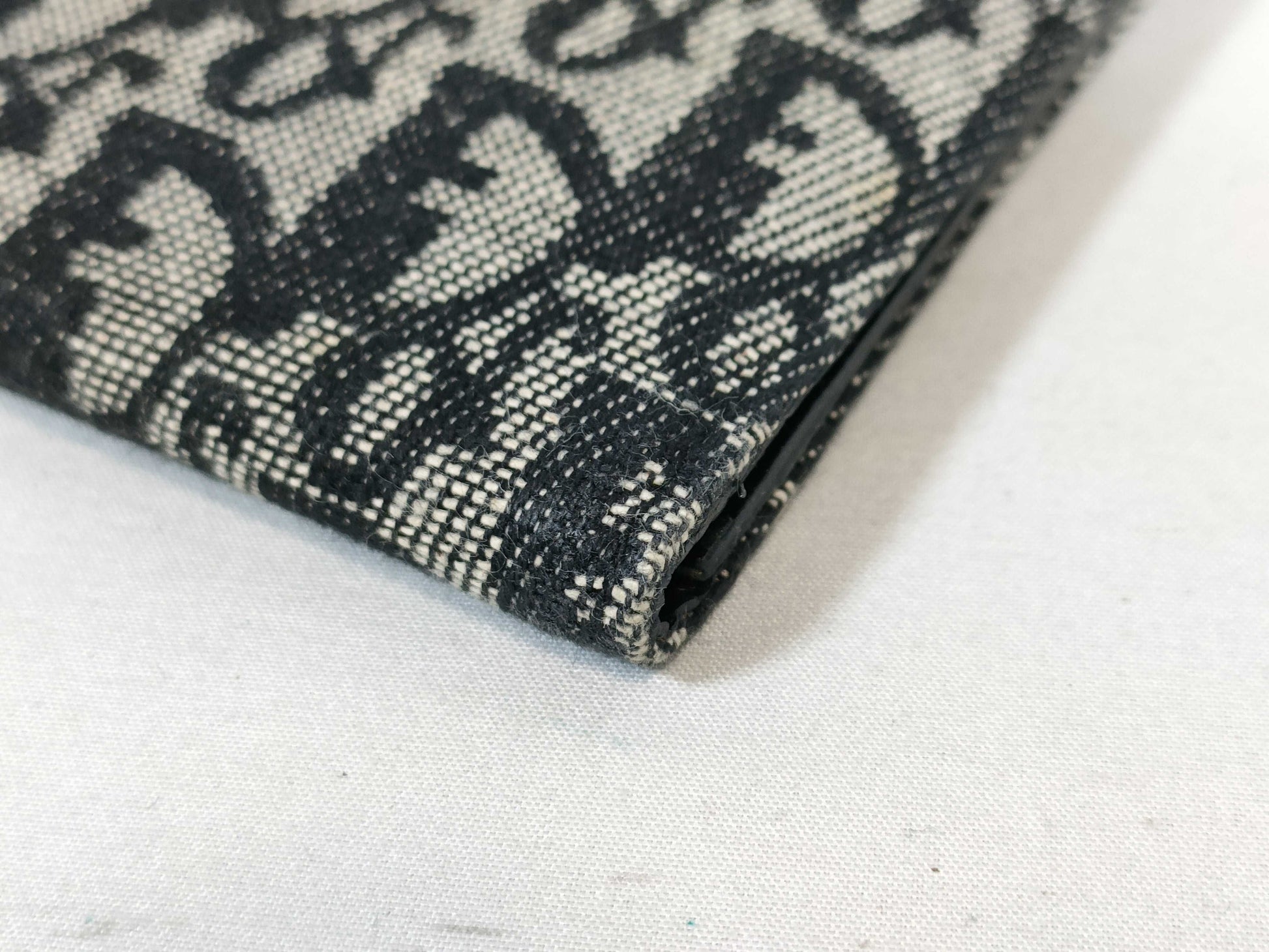 Dior Trotter Christian Dior Trotter Canvas Long Wallet TR-1001 Grey x Black Wallet