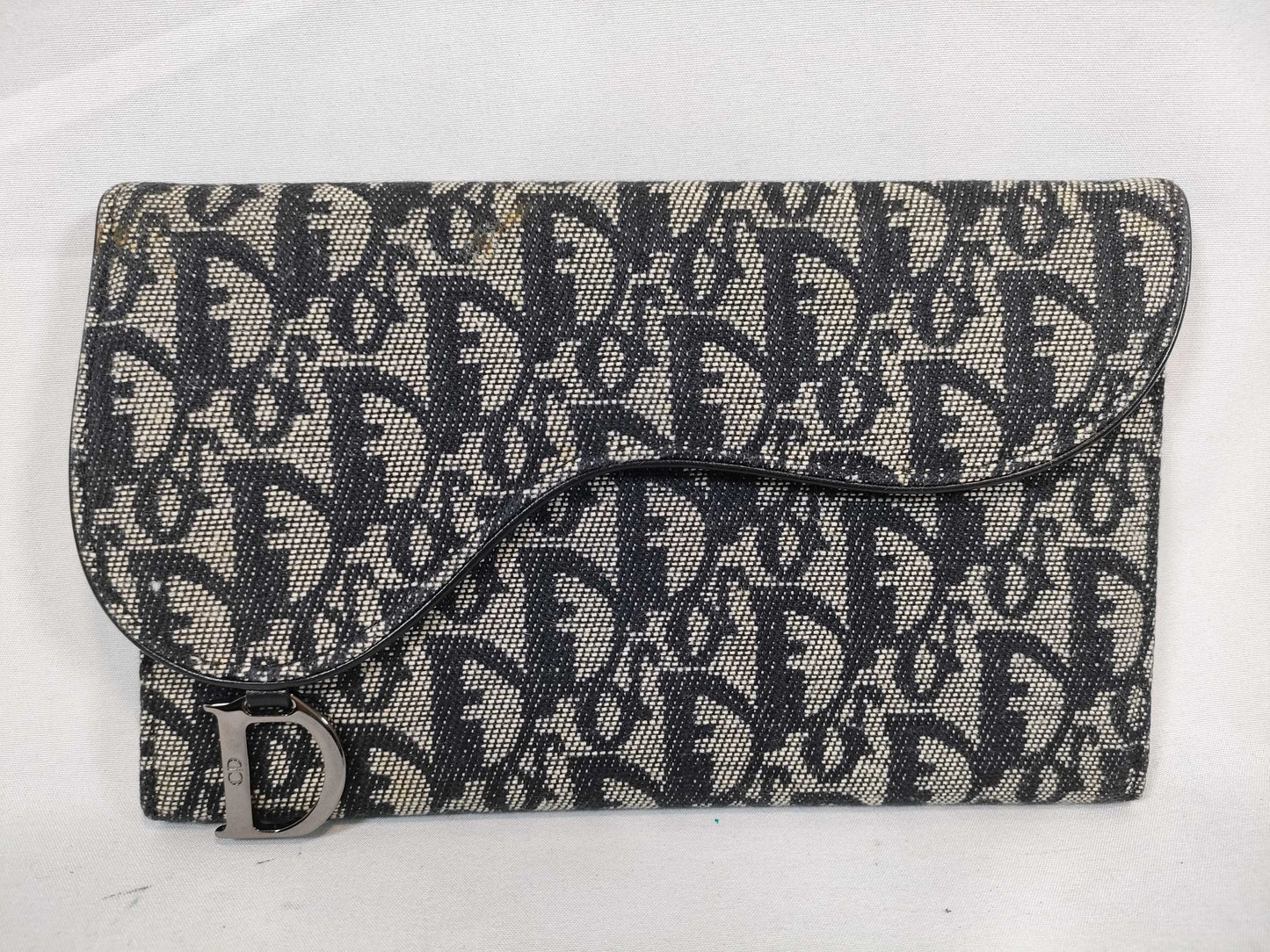 Dior Trotter Christian Dior Trotter Canvas Long Wallet TR-1001 Grey x Black Wallet