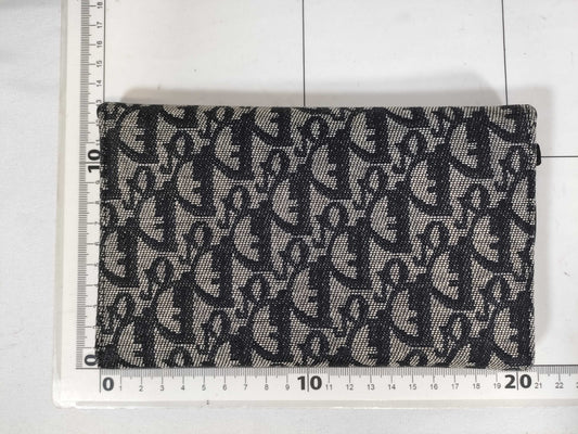 Dior Trotter Christian Dior Trotter Canvas Long Wallet TR-1001 Grey x Black Wallet