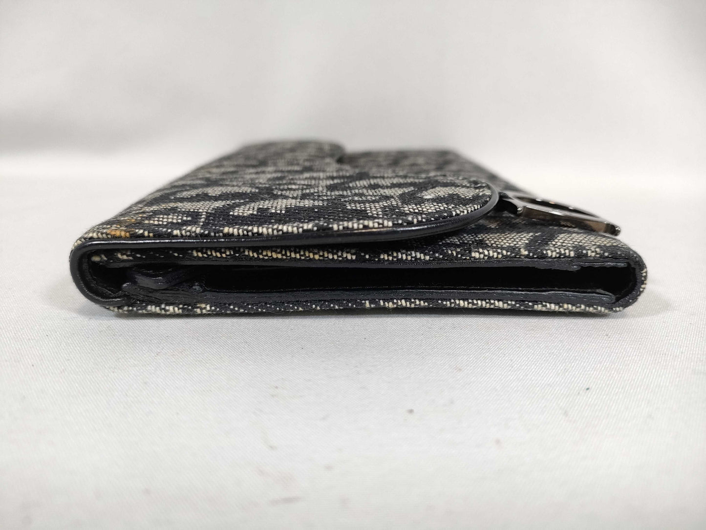 Dior Trotter Christian Dior Trotter Canvas Long Wallet TR-1001 Grey x Black Wallet