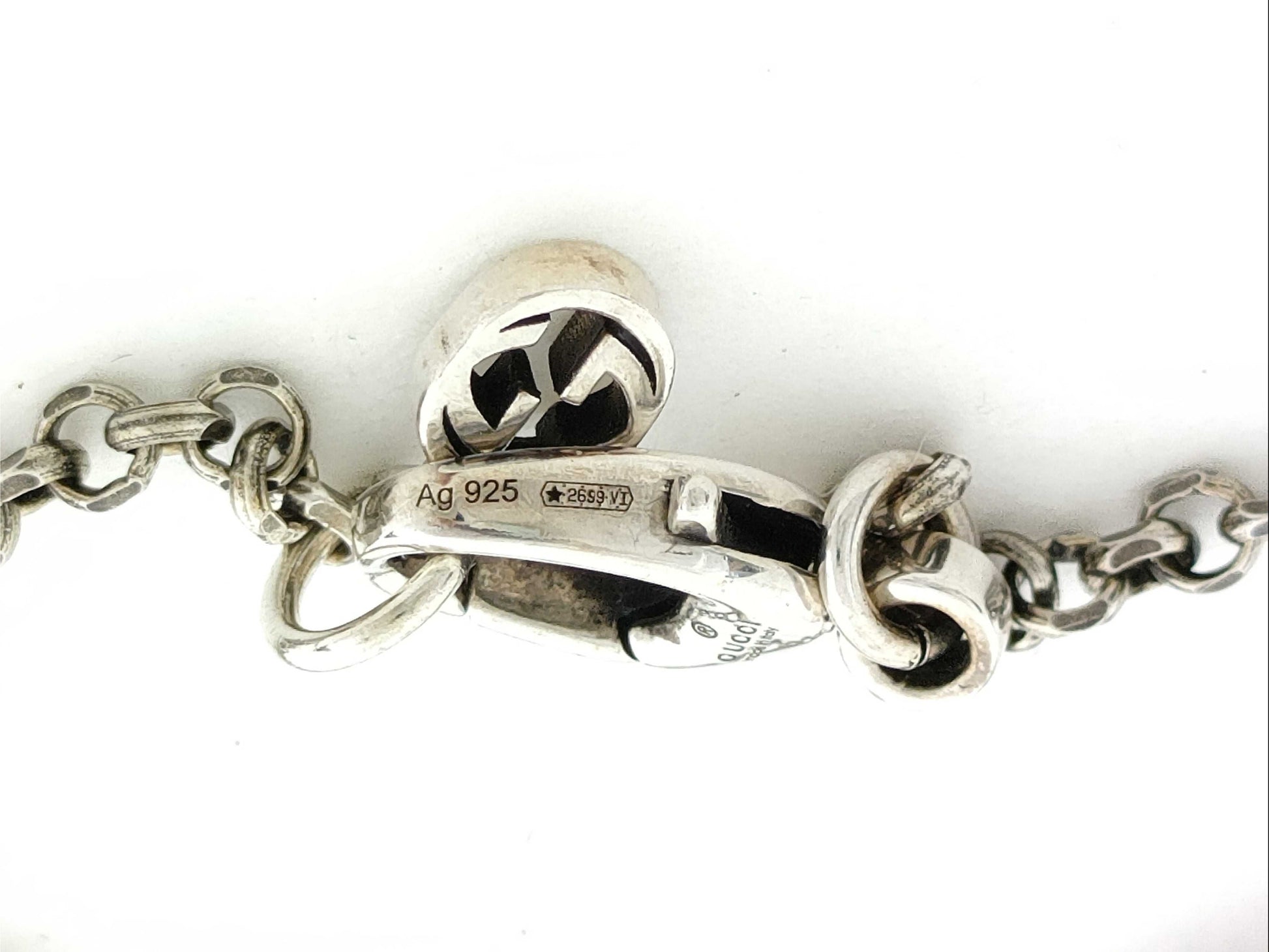 GUCCI Double G-Key SV925 Silver 7.5g Bracelet Bangle