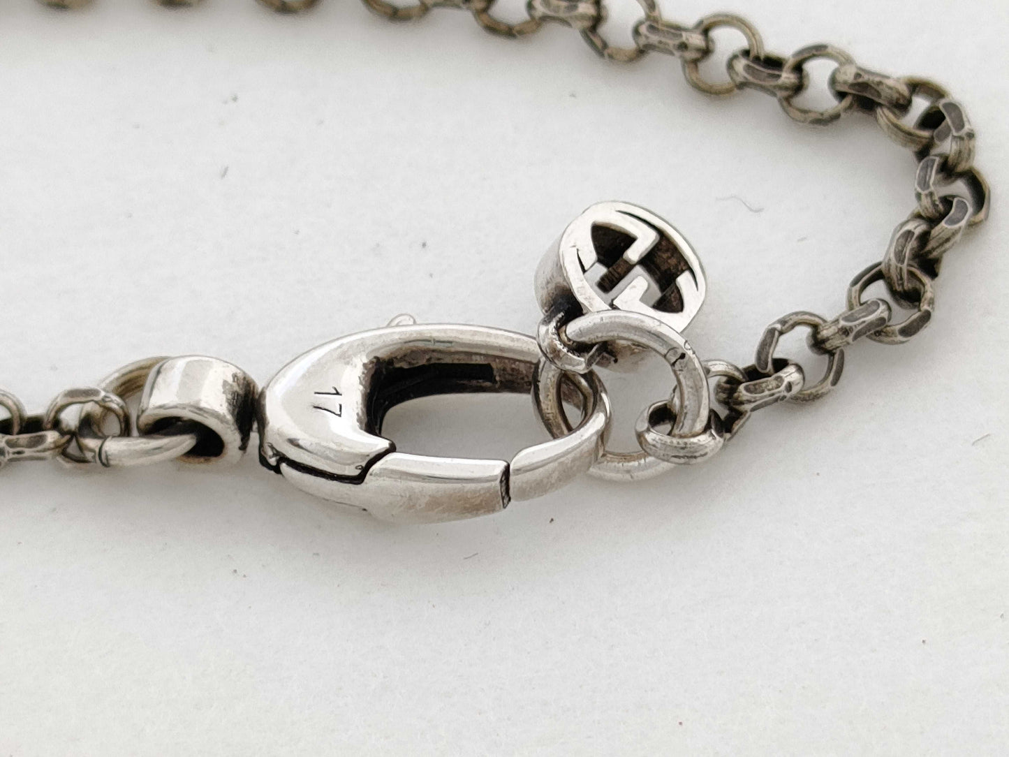 GUCCI Double G-Key SV925 Silver 7.5g Bracelet Bangle