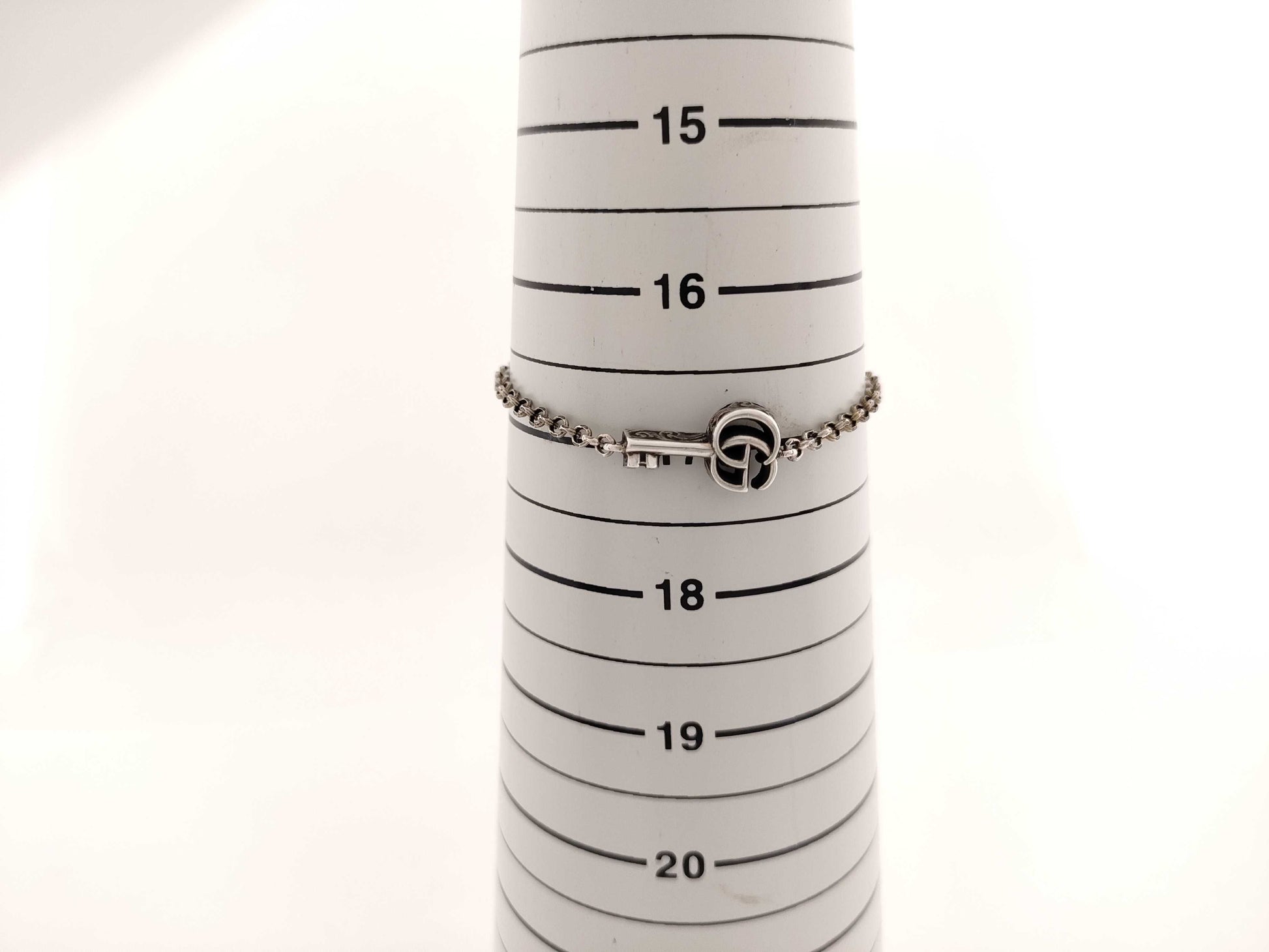GUCCI Double G-Key SV925 Silver 7.5g Bracelet Bangle