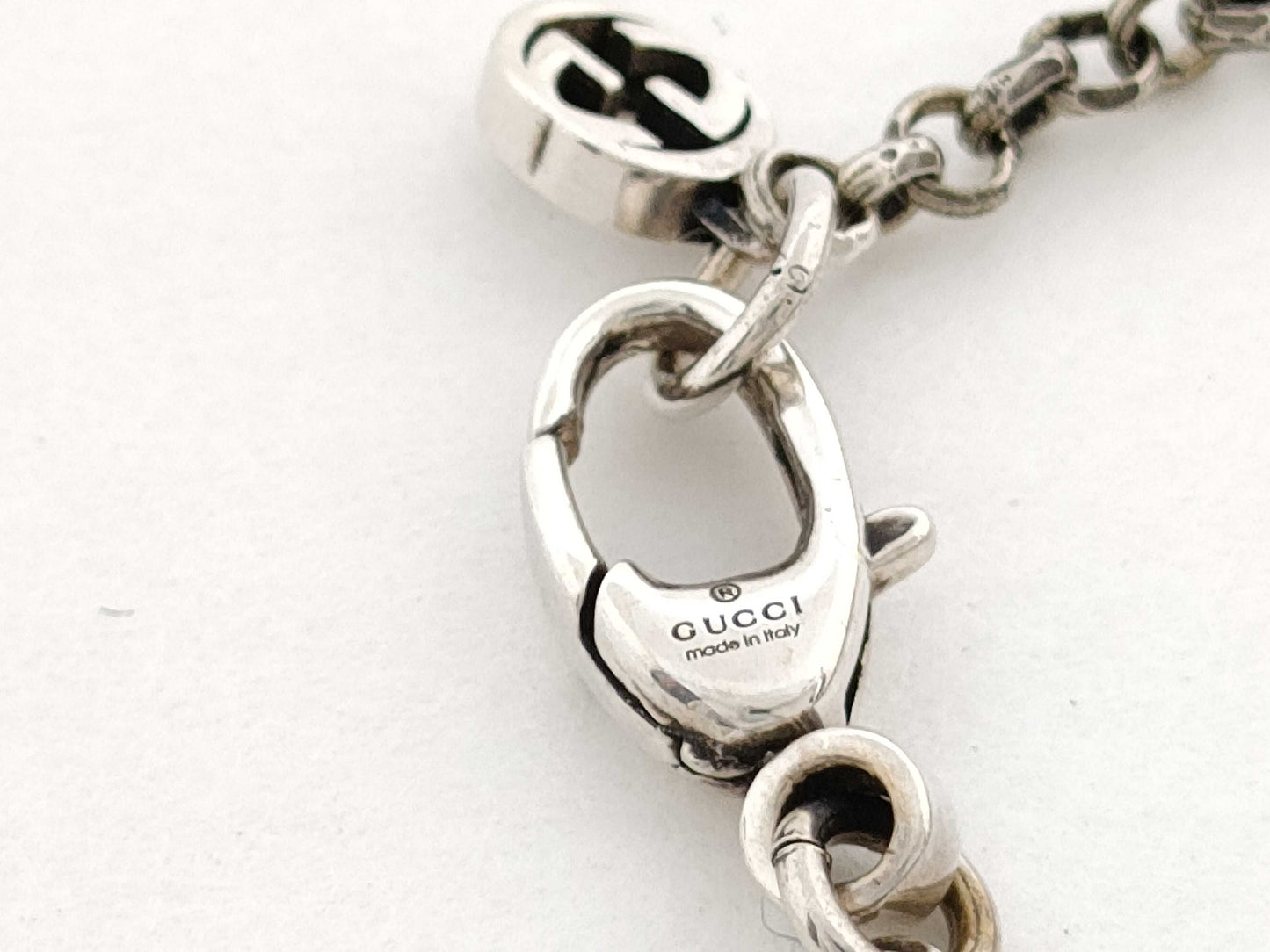 GUCCI Double G-Key SV925 Silver 7.5g Bracelet Bangle