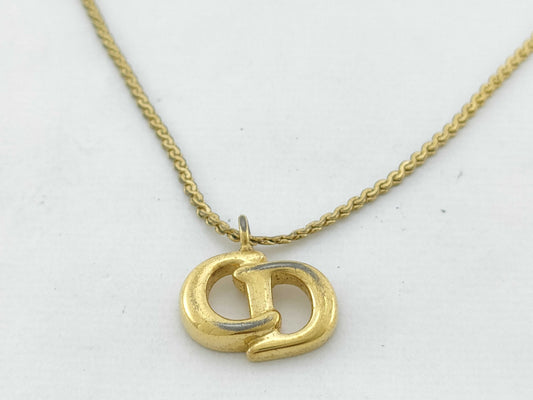 Dior Christian Dior CD Logo Necklace GP Gold Necklace