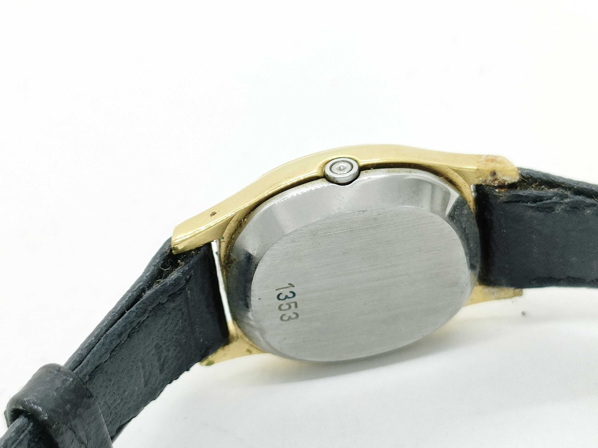 OMEGA De Ville 1353 Stainless Steel/GP/Leather/QZ Gold Dial Non-Working/No Operational Guarantee Women's Watch