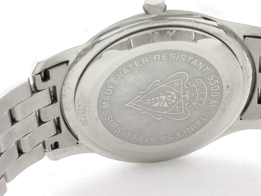 GUCCI Model 5500M Serial 12435730 Stainless Steel/QZ Black Dial Non-Working/No Operational Guarantee Men's Watch