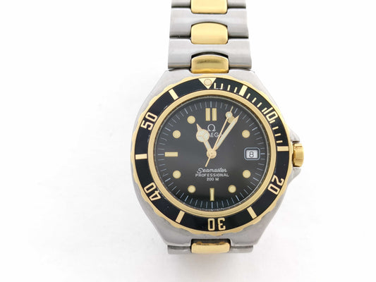 OMEGA Seamaster Seamaster SS/GP/QZ Black Dial Non-Working/No Operational Guarantee Men's Watch
