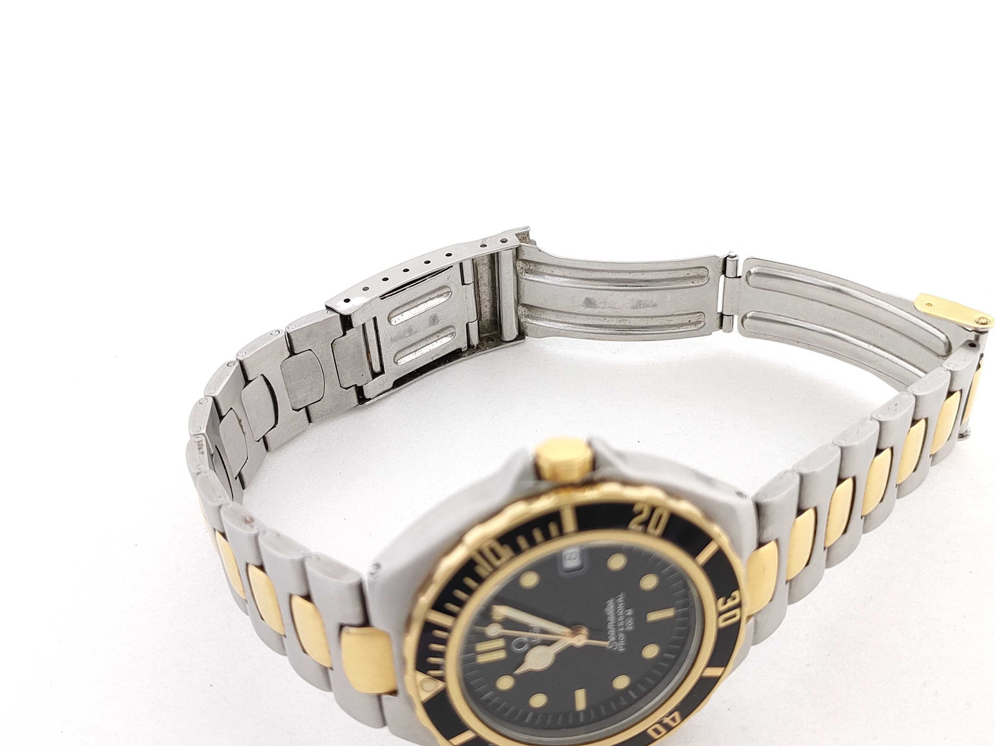 OMEGA Seamaster Seamaster SS/GP/QZ Black Dial Non-Working/No Operational Guarantee Men's Watch