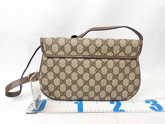 GUCCI GG Supreme Gucci GG Supreme Shoulder Bag Brown Clutch Bag