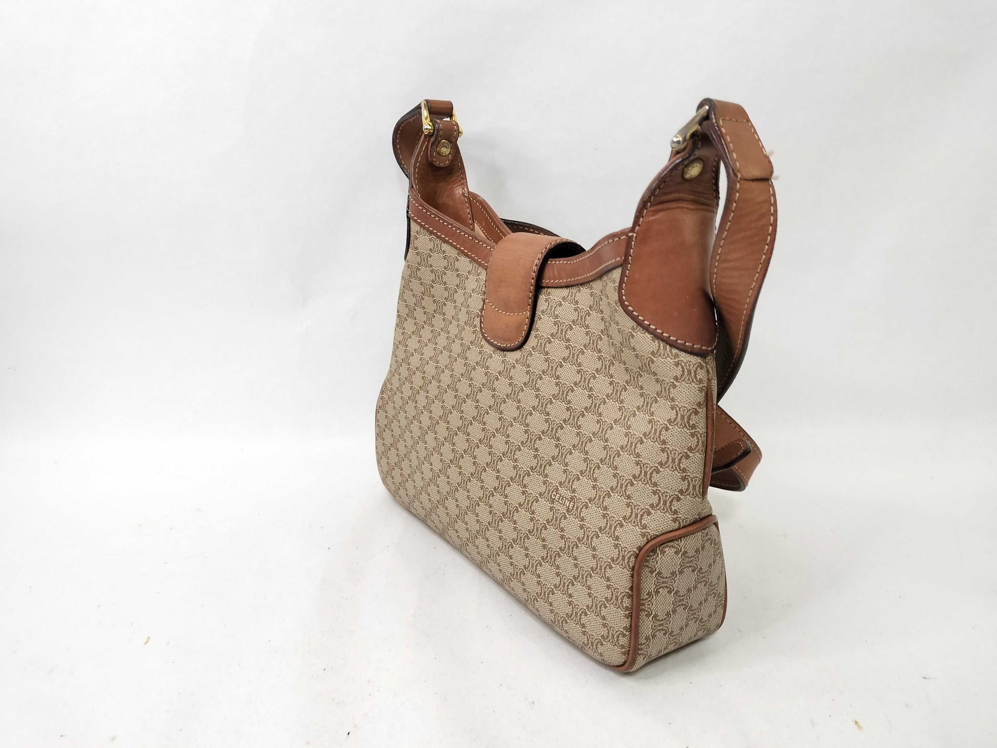 CELINE Celine PVC Shoulder Bag Brown Shoulder Bag
